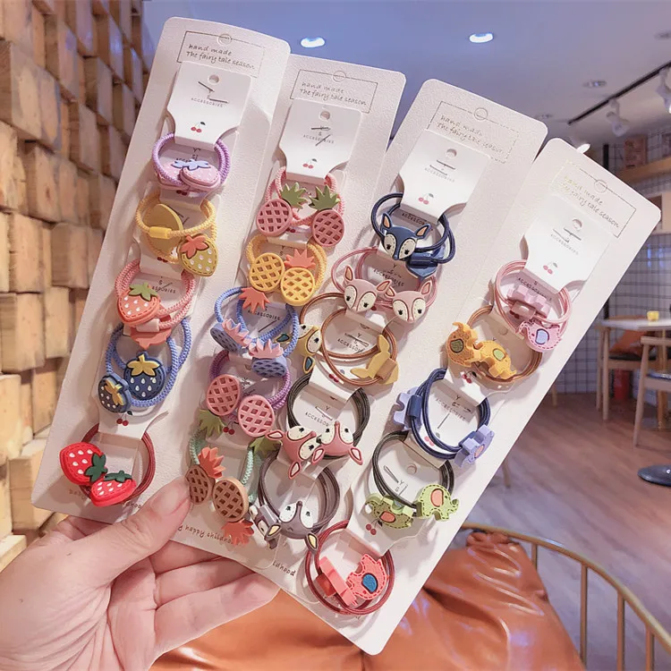 

Free shipping Cartoon animal set Children's hairties BB girl's rubber band kid's hair bands Ponytail Holder Hair accessories