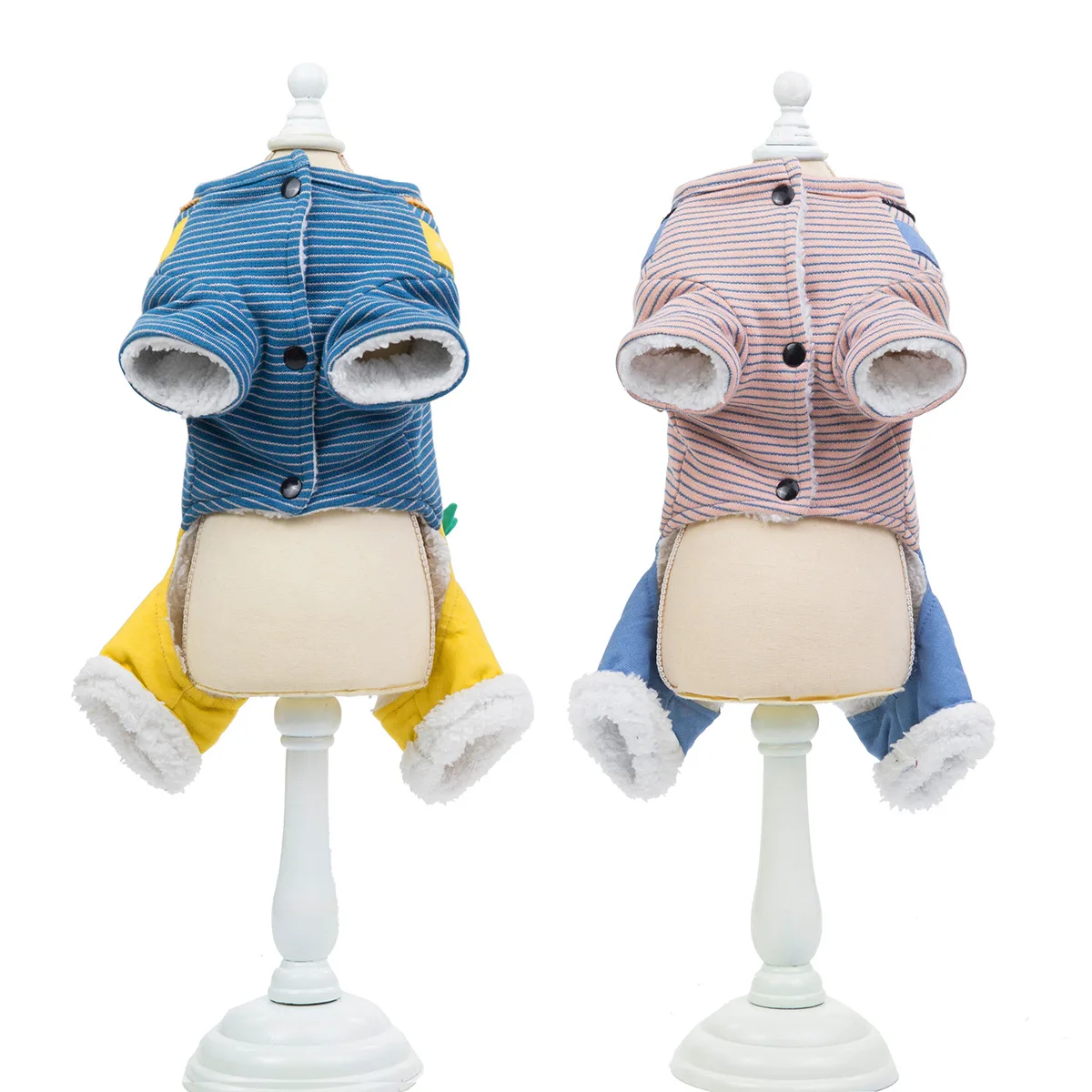 

Pet Autumn and Winter New Warm Dog Clothing Poodle Bichon Puppy Casual Clothes Radish Overalls Four-Legged Cotton Coat