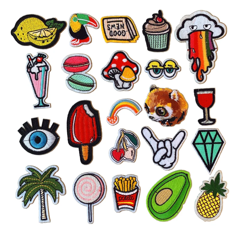

（36 Different Styles can Choose）Cartoon DIY Animal Embroidery Patches Iron on patches Fruit Letters Patch Custom Patch BadgeS