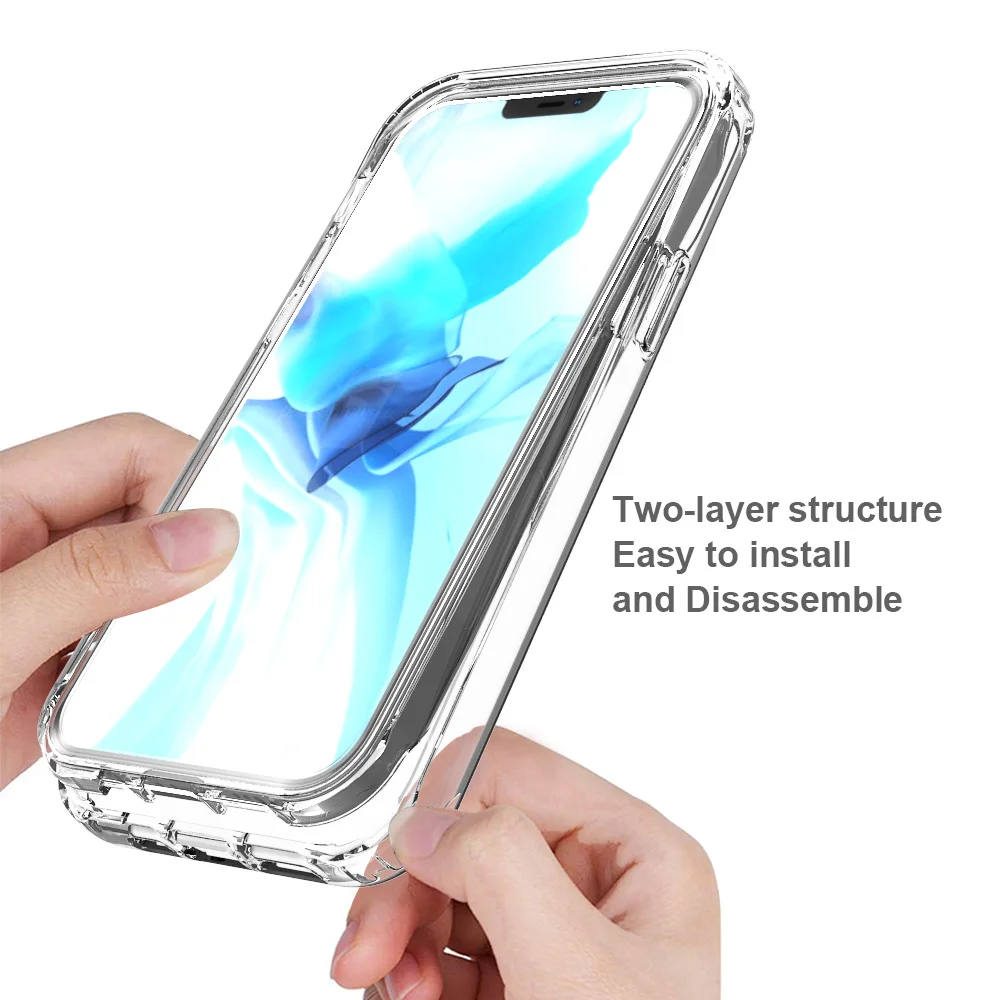 IPhone case transparent with gradient 360 suitable for 12 11 Pro max 8 7 6 6S plus x XR XS Se 2020 models | Мобильные телефоны и