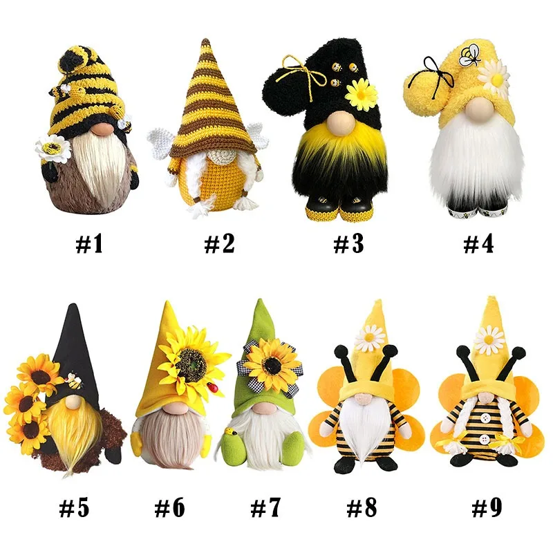 

Cute Plush Cartoon Elves Dwarfs Toy Bee Gnome Doll Faceless Dwarf Desktop Ornaments for Kid Child Birthday Gift Room Decoration