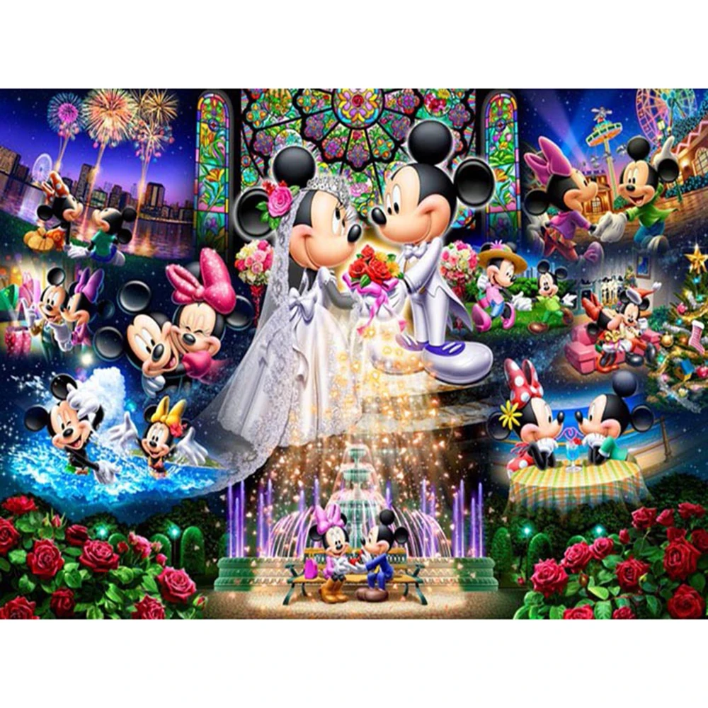 

Disney Full Diamond Paintings Cartoon Minnie and Mickey Mouse DIY Diamond Embroidery Painting Decoration Gift