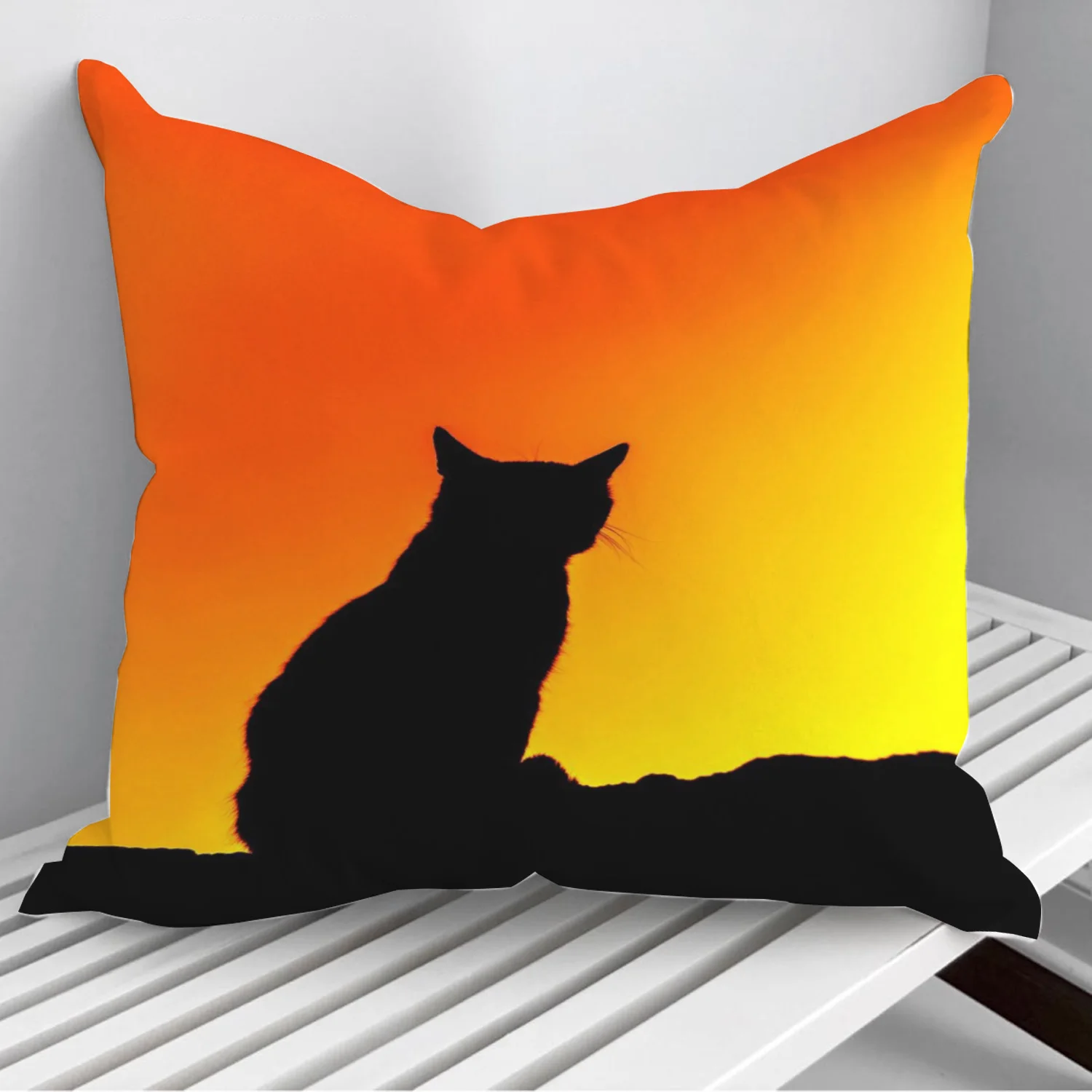 

Black Cat at Sunset Pillowcase Decorative Sofa Cushion Case Bed Pillow Cover Home Decor Car Cushion Cover 45*45cm