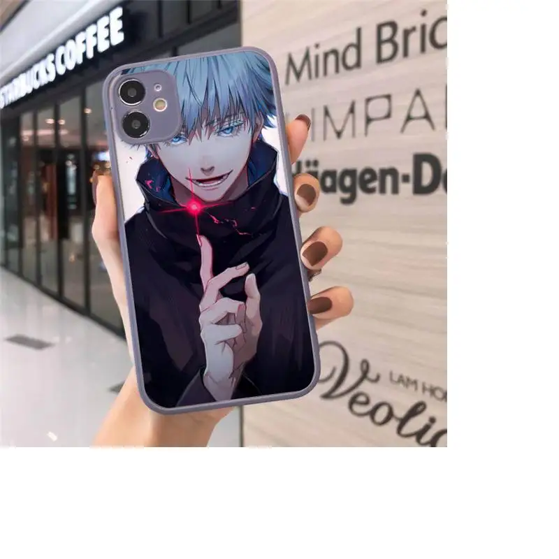 

Cartoon Anime Jujutsu Kaisen Phone Cases Matte transparent For Gray iPhone 12 Mini 11 Pro XR XS Max 7 8 Plus X Back Cover