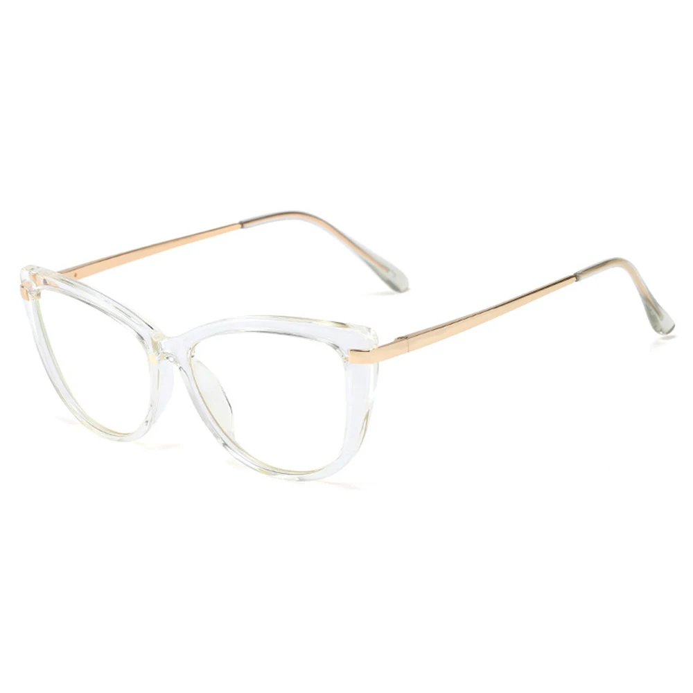 

92125 Fashion TR90 And Metal Frame Anti-Blue-Light Ladies Eyewear Flat Glasses Men and Women Same Style