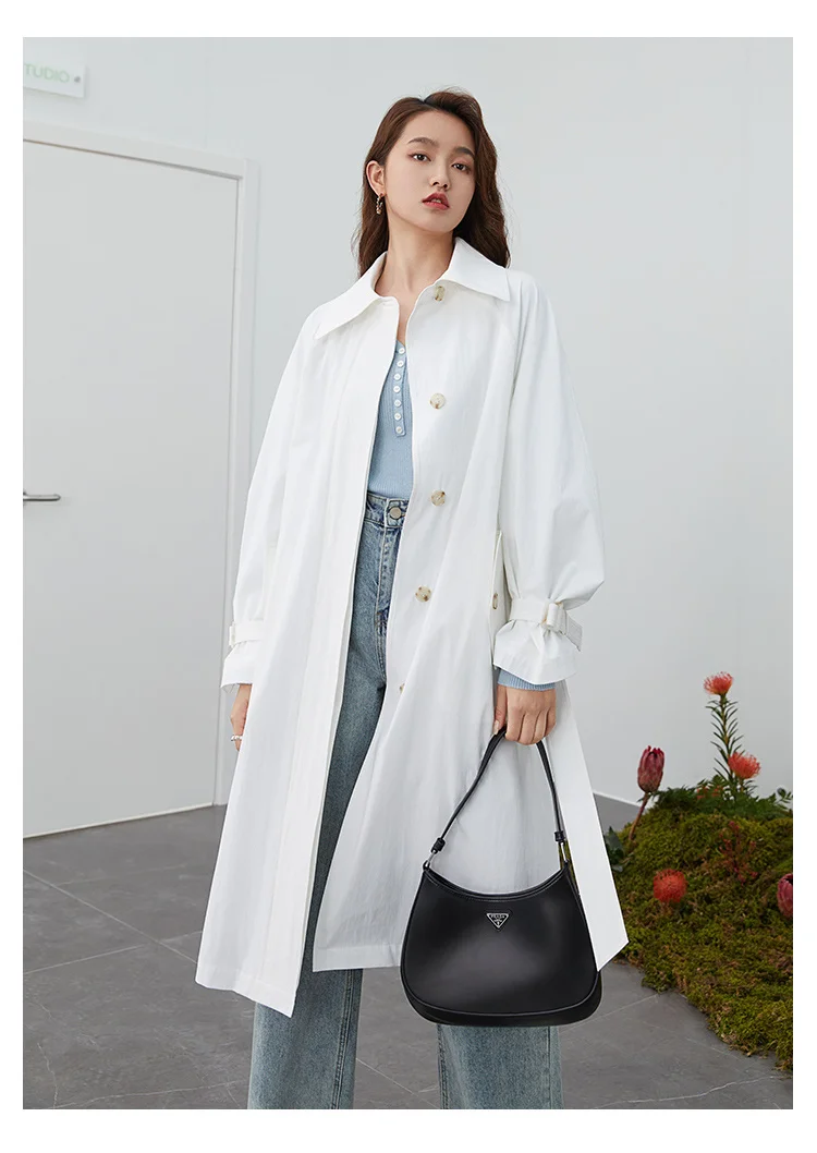 

High-end long trench coat women's spring and autumn 2021 new temperament goddess Fan Yinglun wind knee-length coat