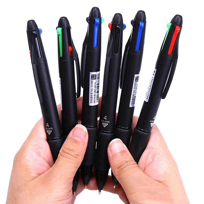 4 In 1 MultiColor Pen Creative Ballpoint Pen Colorful Retractable Ballpoint Pens Multifunction Pen For Marker Writing Stationery delvtch 0 7mm 4pcs set multicolor pen fine point 4in1 colorful retractable ballpoint pens multifunction ball pen office student