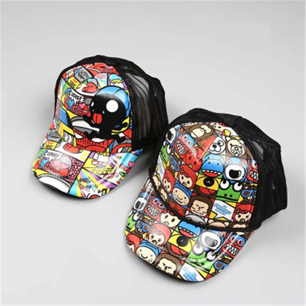 

Children Baseball Cap Kids Boys Girls Hip-hop Printed Bear Summer Sun Mesh Hats Cotton кепка кепка женская mondkapjes бейсболка