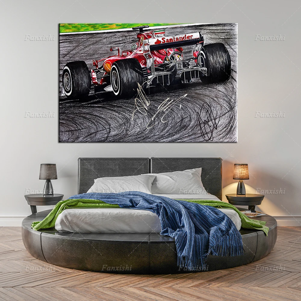 

Modern Barcelona F1 Car Painting Poster Abstract Wall Art Prints Canvas Hd Modular Pictures Home Living Room Decor Gift Cuadros