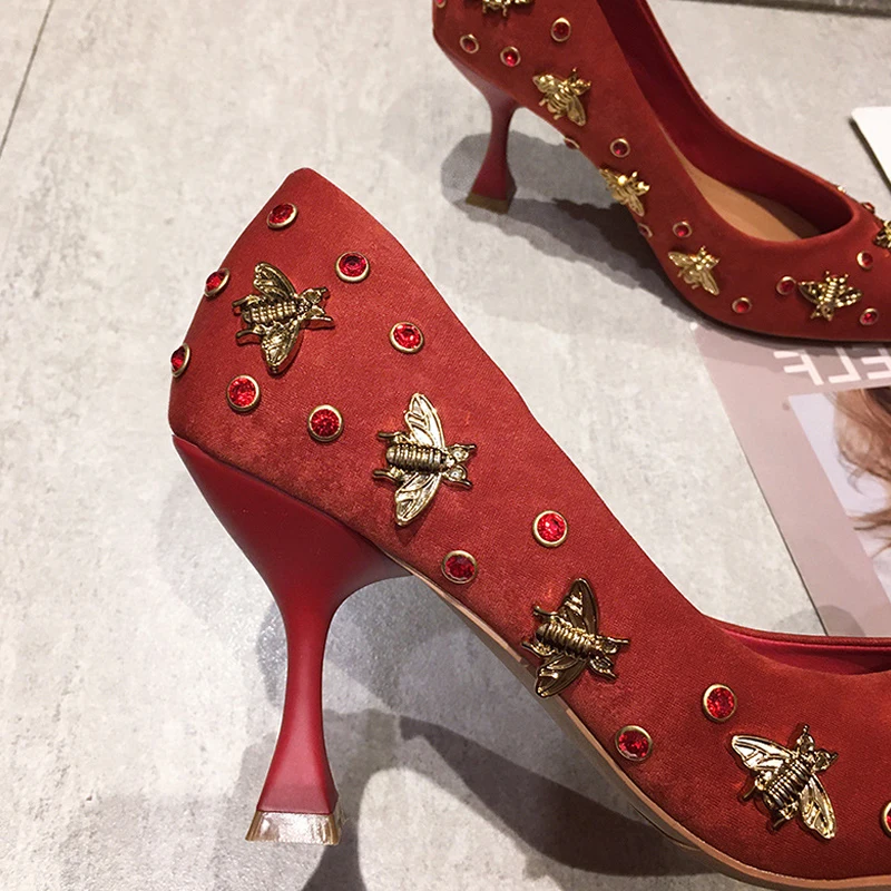 

Little bee celebrity style French girl high heels female stiletto heel 2020 new women's shoes spring and autumn single shoes