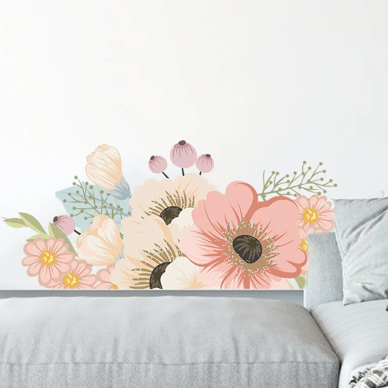 

Large Hand Painted Watercolor Wall Stickers Flowers Home Living Room Decor Teen Aesthetic Posters on The Wall Decals Mural Art
