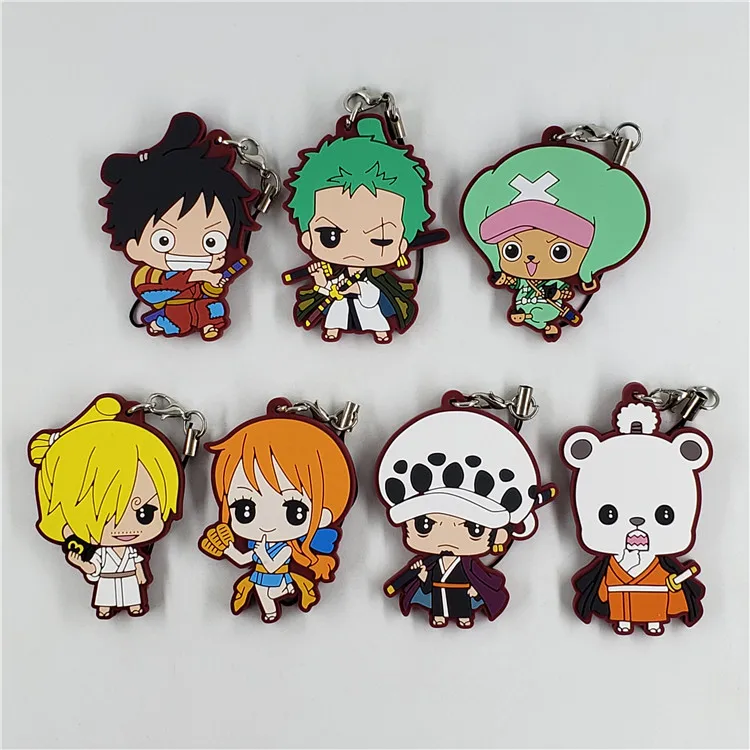 Цельный аниме брелок Обезьяна D. Luffy Sanji Bepo Trafalgar Law Roronoa Zoro кимоно Nami резиновый |