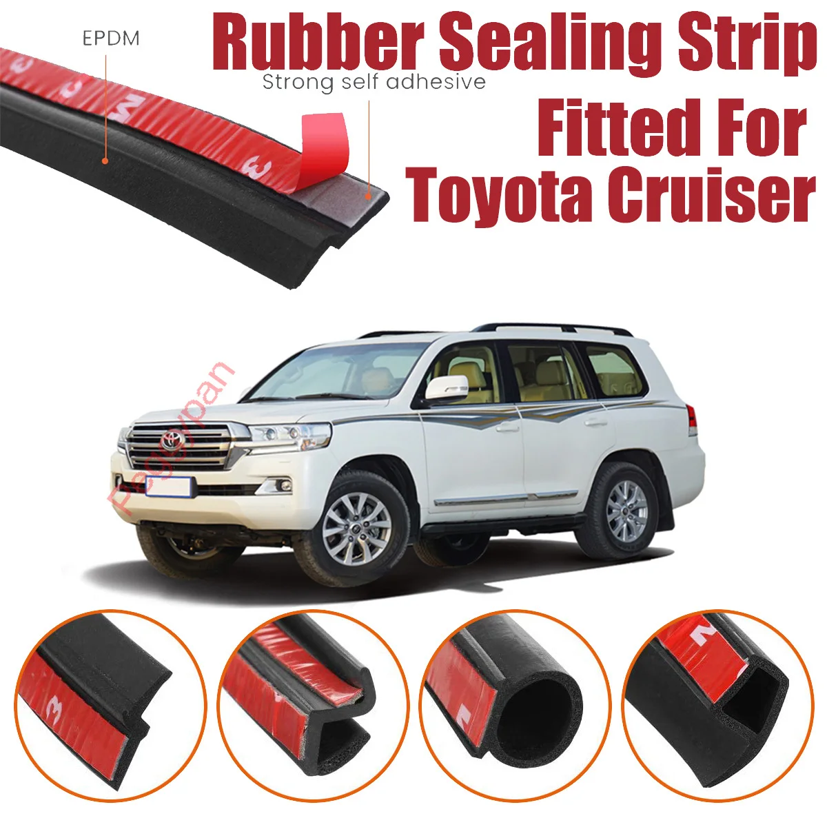 Door Seal Strip Kit Self Adhesive Window Engine Cover Soundproof Rubber Weather Draft Wind Noise Reduction For Toyota Cruiser