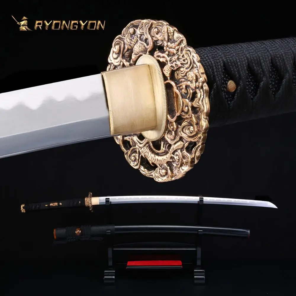 Ручная работа катана настоящая острый меч самурая японский ниндзя T10 сталь