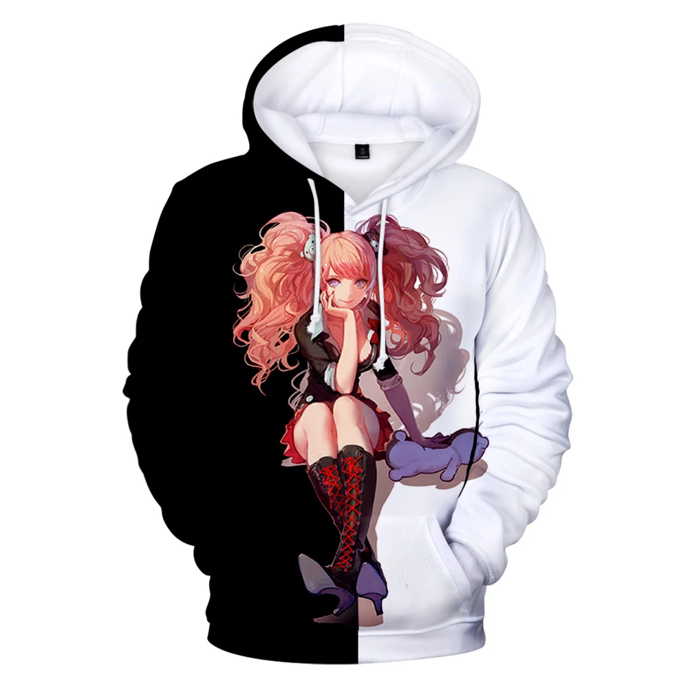 

Fashion Women's Dress Monokuma Anime Sweatshirt Girls Pullover Ladies Hoody Cartoon Casual Street Wear Top Kids 3D Sports Hoodie