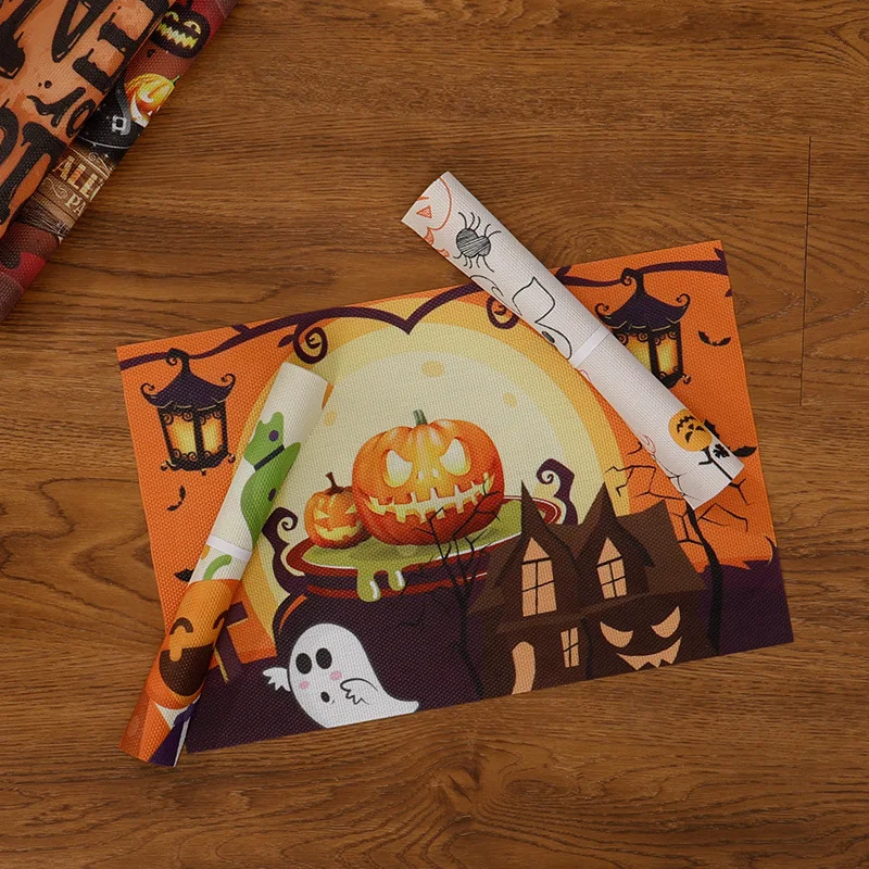 Хэллоуин Пасха ПВХ тканые салфетки подставки праздничное украшение