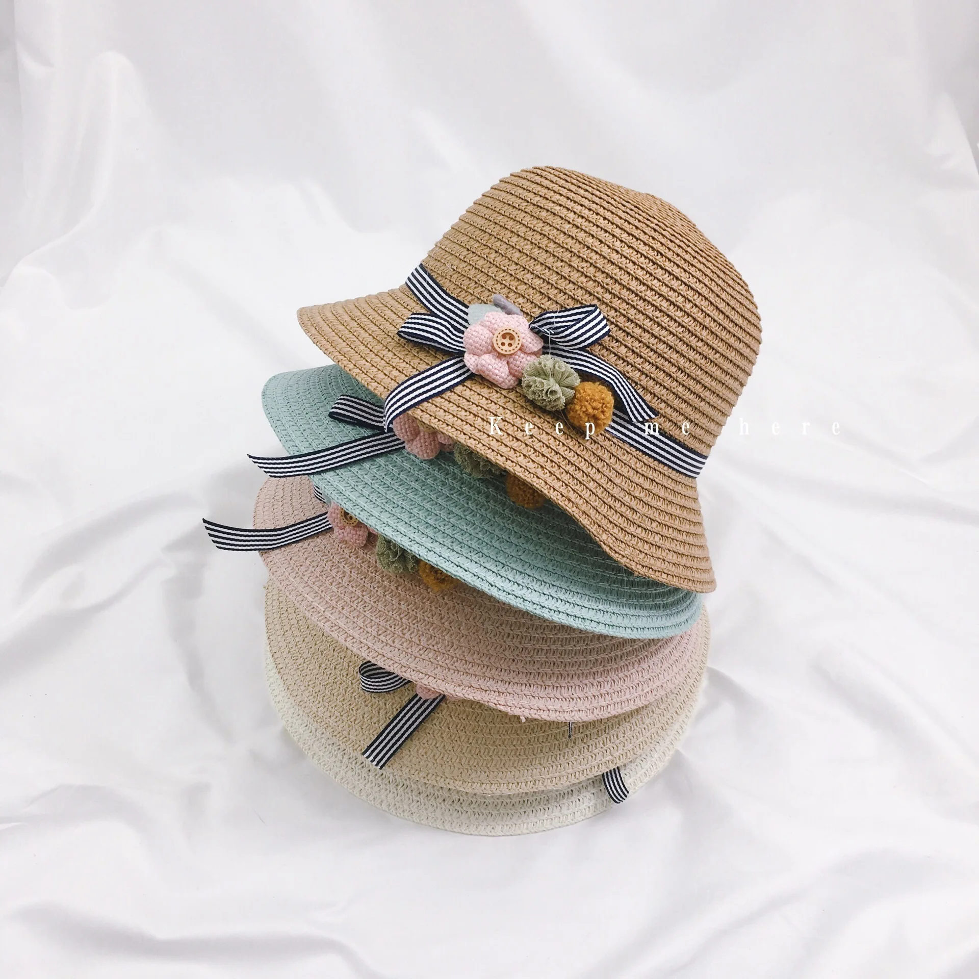 Фото 2020 летняя соломенная шляпа в японском стиле с большими полями для девочек