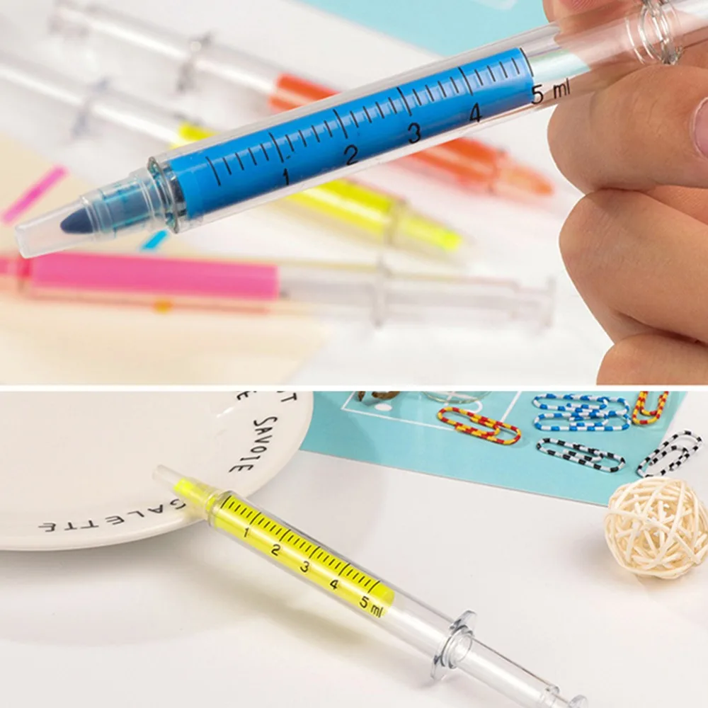 Гелевые ручки 6 шт. шприц с иглой акварельная флуоресцентная ручка создание