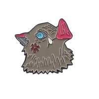 l2426 demon slayer hashibira inosuke cute enamel pin badge backpack accessories collar lapel pins anime badges jewelry gifts