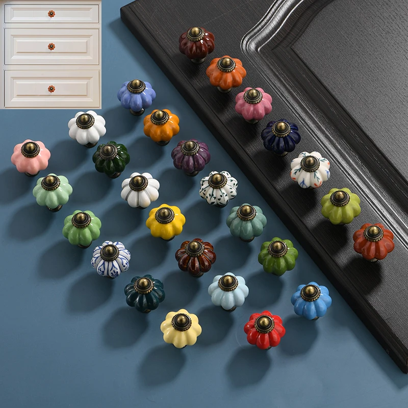 

An Old-fashioned Ceramic Door Handle Single Hole Handle Cabinet Drawers, Wall Cabinets, Wardrobe Furniture Door Handles