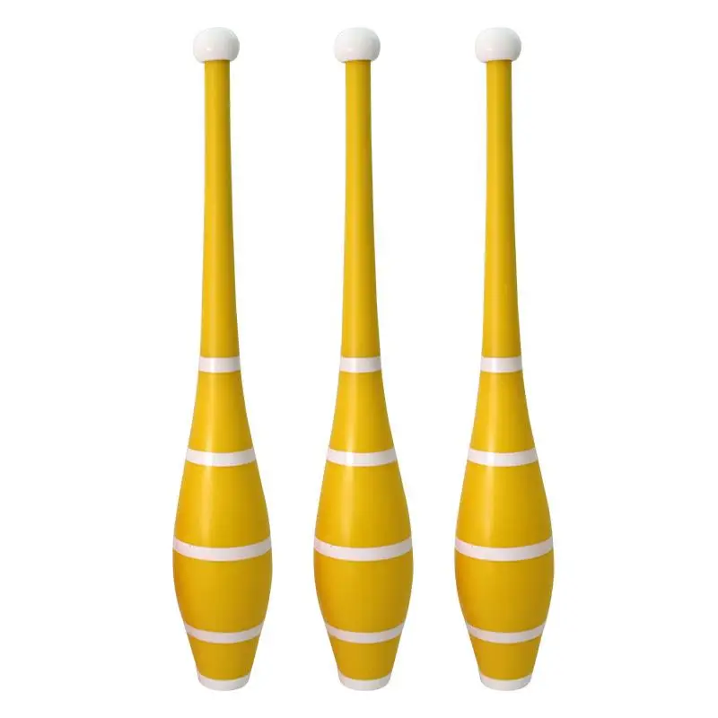 Yellow 3 шт./компл. клубы жонглирования шпильки палочки новичка к профессионалу четырехсторонняя пресс-магия подвижных игр на свежем воздухе детские игрушки для детей - Цвет: Yellow