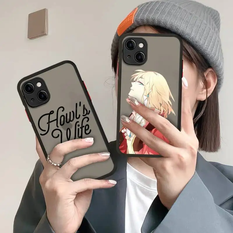 

Howl's Moving Castle Phone Case For iphone 12 11 13 Pro Max X XS Max XR 7 8 6 Plus 12mini Translucent Matte Shockproof Case