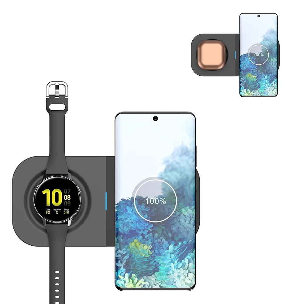 

Qi Wireless Chargers for Samsung Galaxy Watch Active Galaxy Buds Pro 15W Fast Wireless Charging Pad for Samsung S20 S10 Note 20
