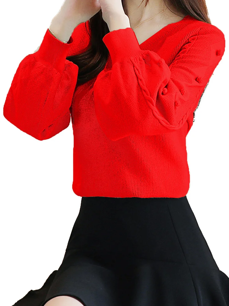 Женский свитер с V-образным вырезом Осень-зима 2021 Новый Свободный пуловер длинным