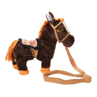 robot horse toy leash controled electronic horse plush interactive animal pet walk dance music toys for children birthday gifts