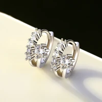 new fashion cute small hoop earrings for women shiny crystal zircon stone tiny huggie female geometric earring accessory jewelry
