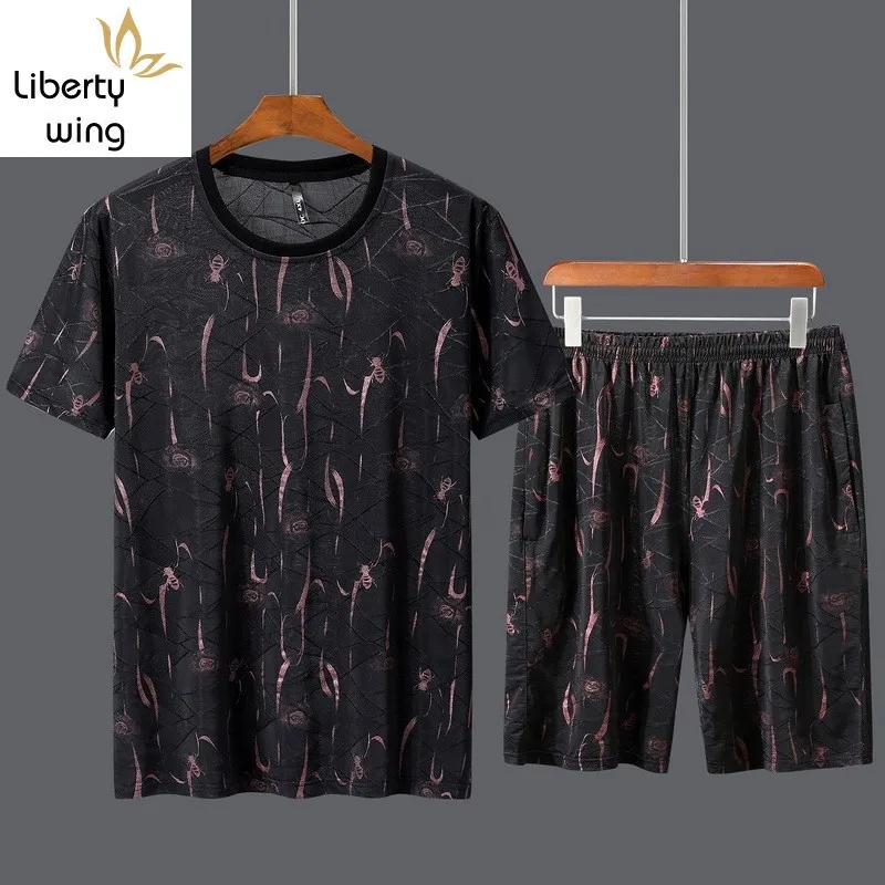 Мужской комплект из двух предметов свитшот с коротким рукавом и круглым вырезом