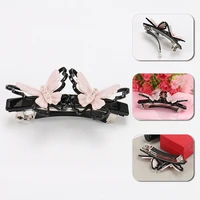 impressive hairpins double butterfly girls hair ornaments exquisite anniversary hair barrette acetate hair clips