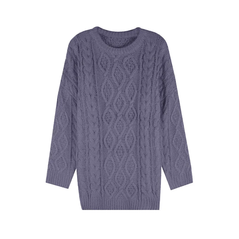 

OMCHION Sueter Mujer 2020 Autumn Winter O Neck Twist Korean Sweater Women Casual Loose Thick Pullover Warm Vintage Jumper LYT25