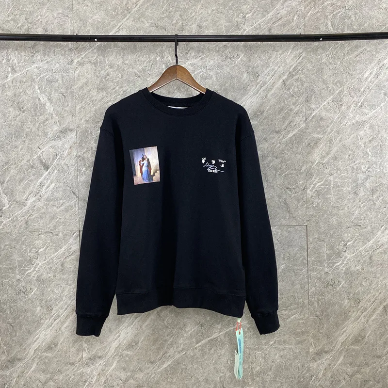 

New kiss theme arrow print round neck Pullover