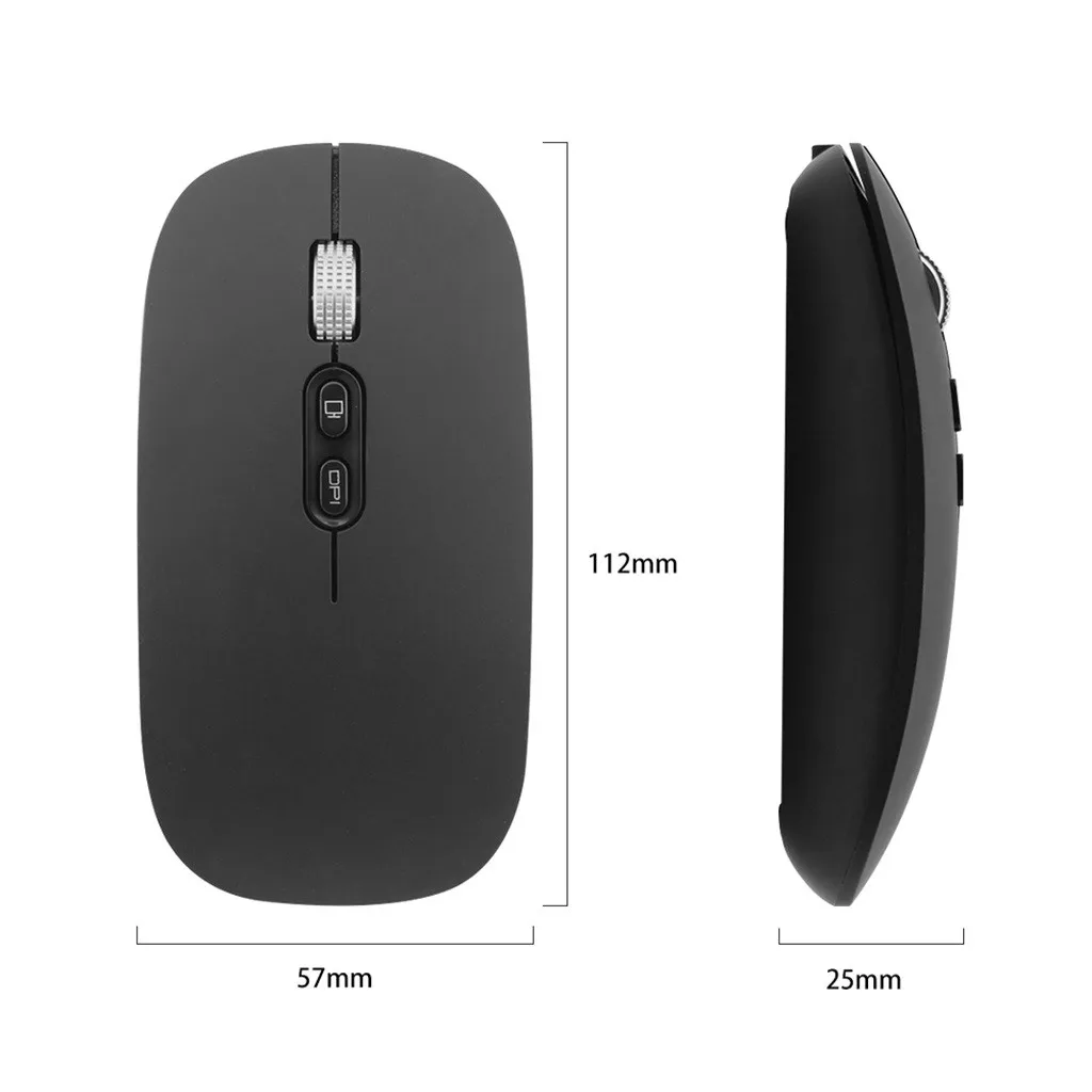 Перезаряжаемая Беспроводная игровая мышь 2 4G металлическая Бесшумная оптическая