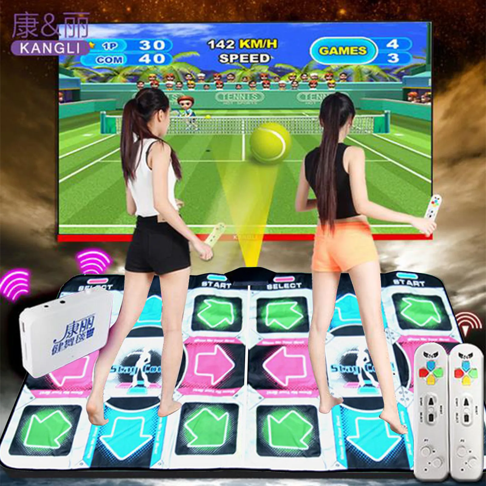 Многофункциональный беспроводной двойной танцевальный коврик ТВ и компьютер