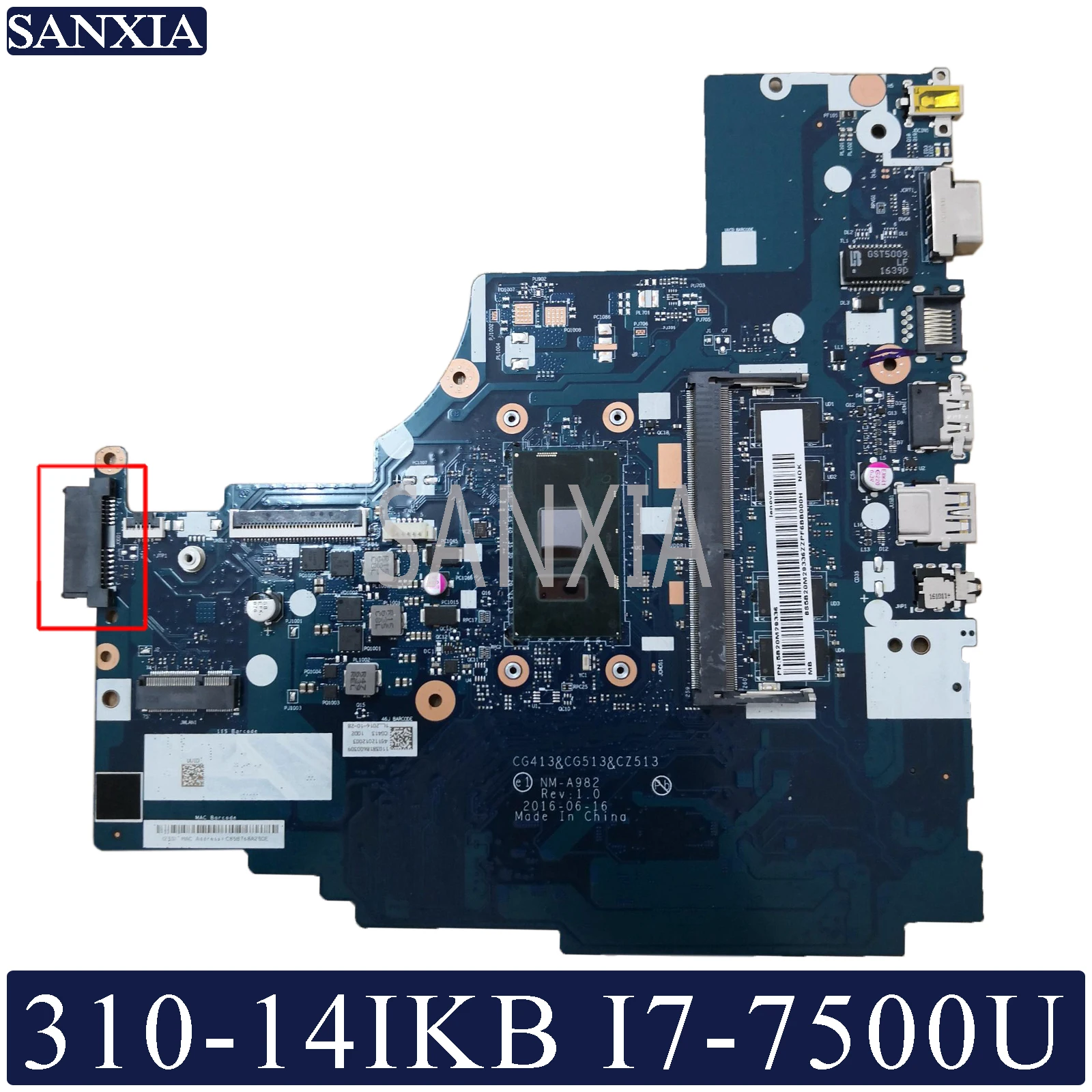 Материнская плата KEFU для ноутбука Lenovo 310 14IKB оригинальная материнская 4G