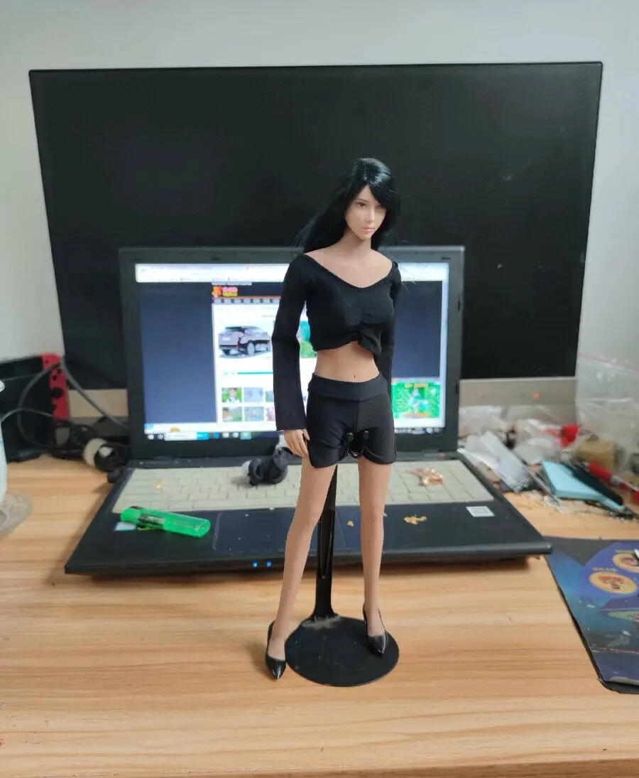 

1/6 Scale Female Soldier Long Sleeve T-shirt + Shorts Model for 12" Doll