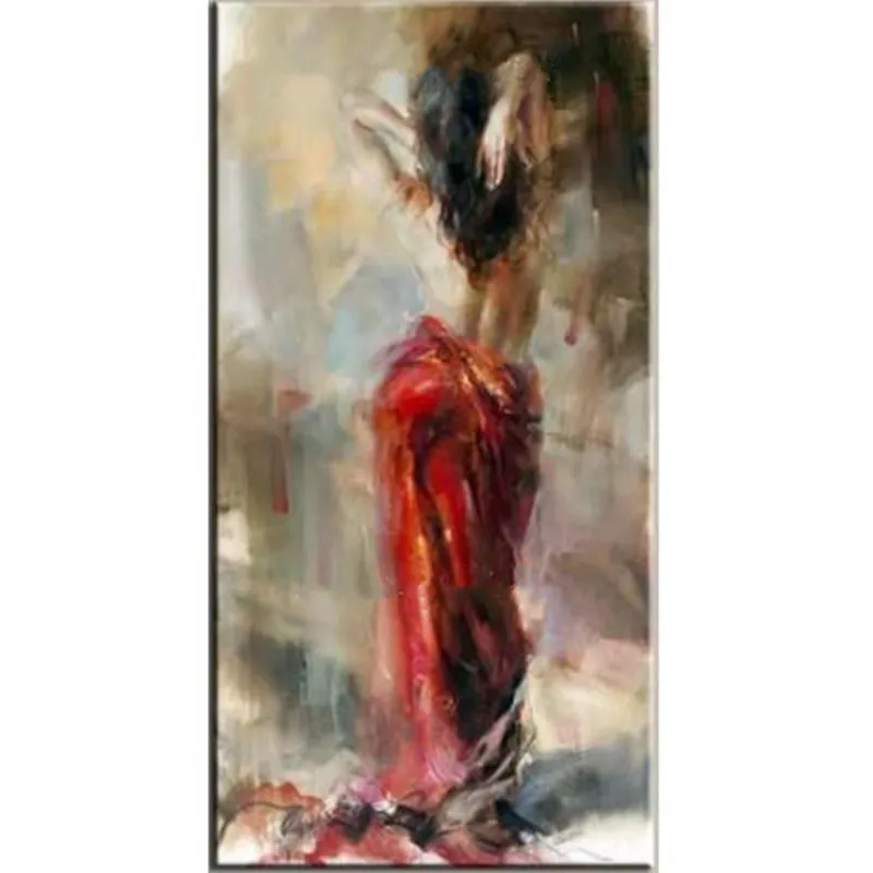 Картина маслом ручной работы большая Раскрашенная вручную абстрактная красная