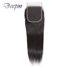 Deepin Malaysia прямые волосы 4*4 кружевные застежки бесплатносредняятри части 8-22 дюйма не Реми волосы для женщин естественный цвет