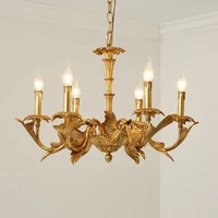 brass or copper pendant lamp hand made chandelier in lost wax with french style of classic light
