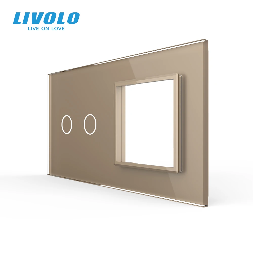 

Новый стандарт Livolo EU, хрустальное стекло с белым жемчугом, 151 мм * 80 мм, стеклянная панель с 2 клавишами и 1 рамкой, VL-C7-C2/SR-11 для переключателя своими руками