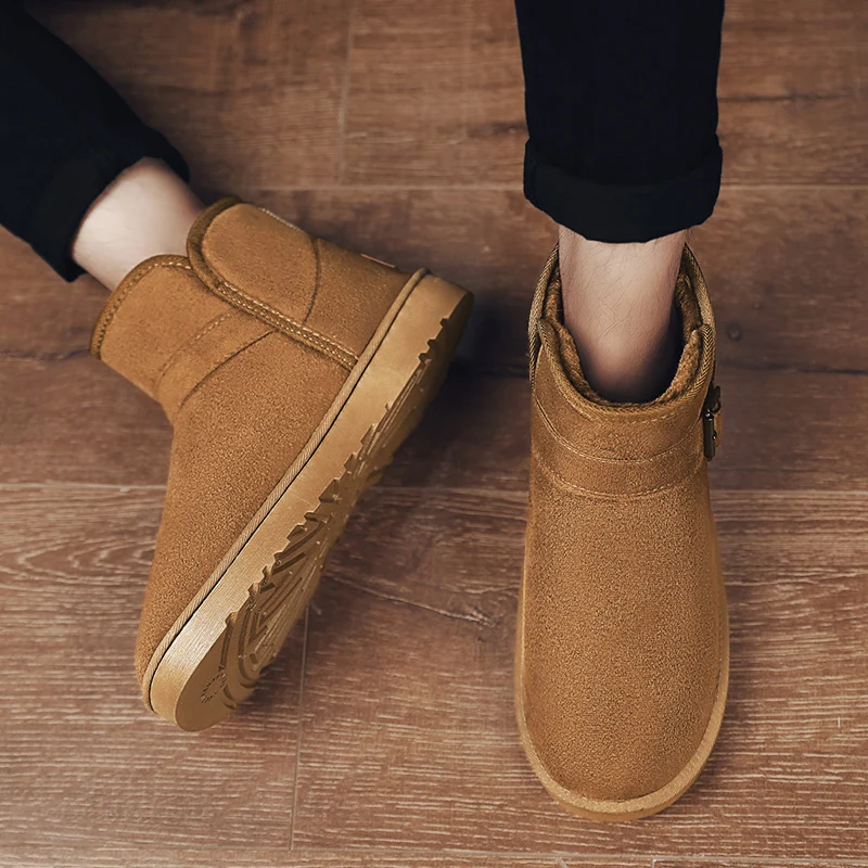 

CYYTL New Winter Warm Shoes Men Snow Boots Non-slip Waterproof Cotton Botas Fur Footwear Ankle Boots Outdoor Walking Erkek Bot