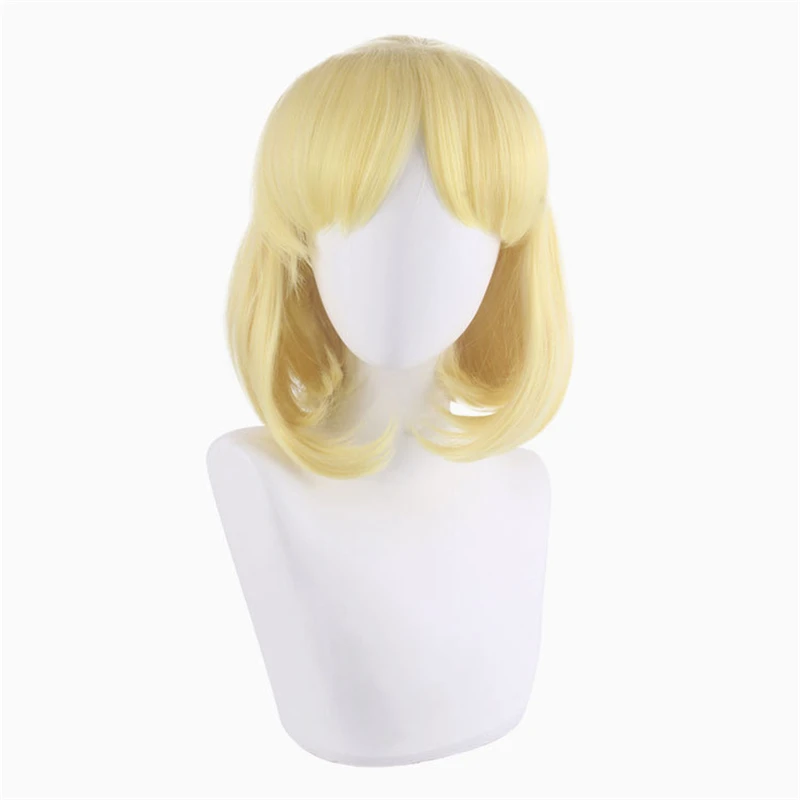 

My Next Life As a Villainess: All Routes Lead to Doom! Maria Campbell Wigs Golden Short Curl Anime Cosplay Wig + Wig Cap