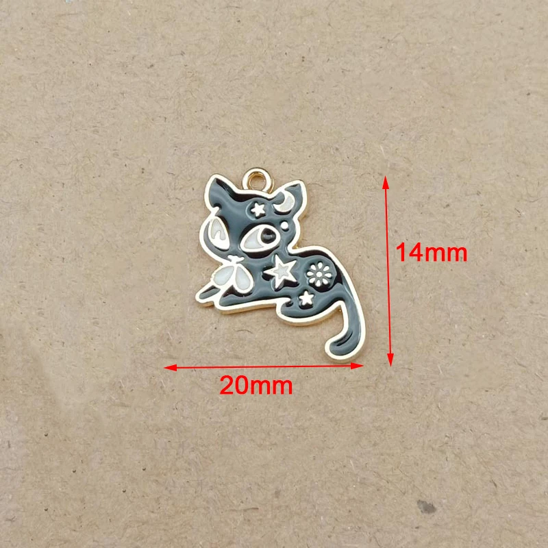 

10pcs Sleeping Cat Charm Enamel Charm For Jewelry Making Fashion Charm Earring Pendant Cute Animaml 14x20mm