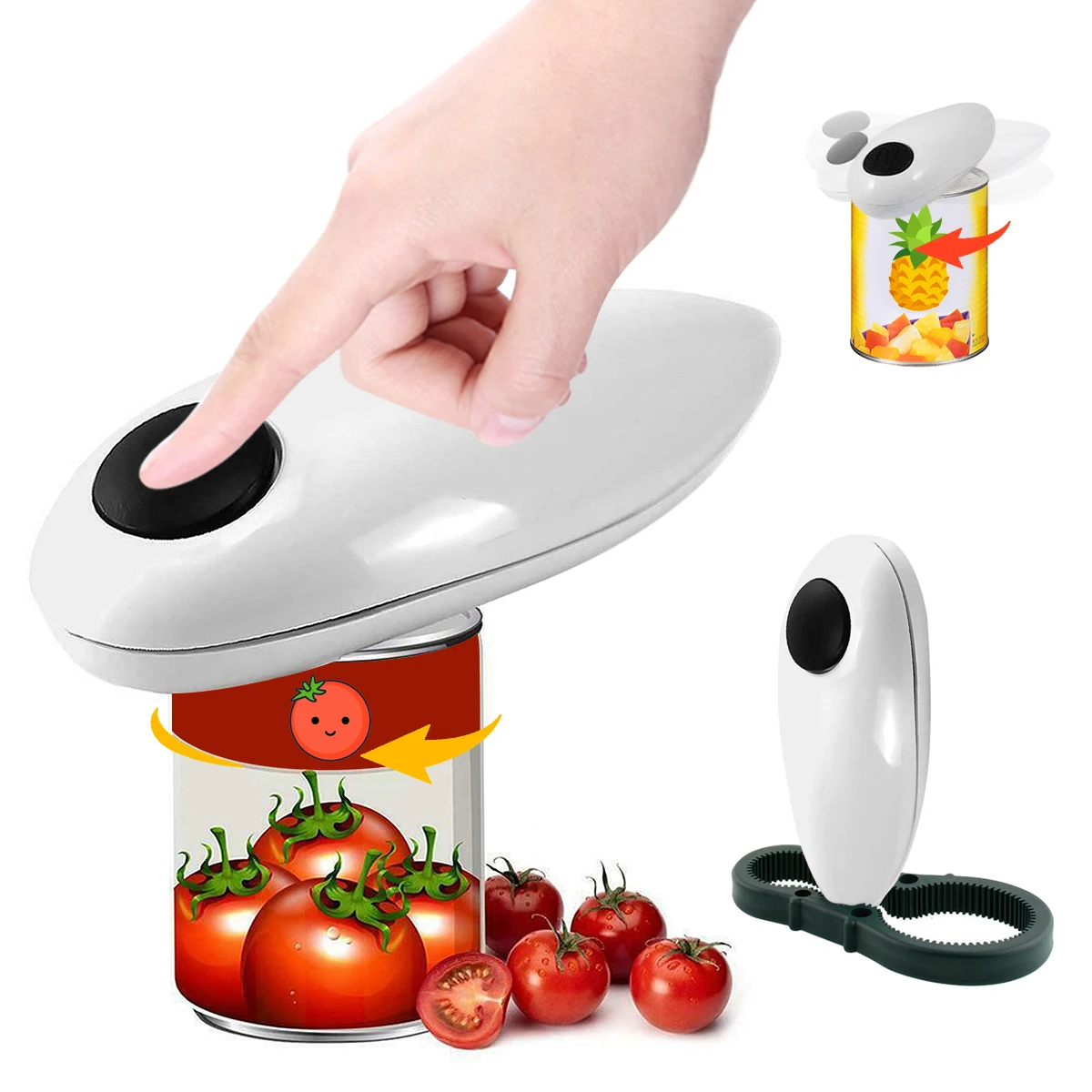 One Touch Can Opener Gadgets Bottle Opener Kitchen Tools Electric Hands Home Essential Helper Automatic Can