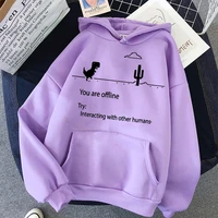 za 2020 cartoon dinosaur letter print hoodies womenfemale loose streetwear sweatshirts graphic hoodies