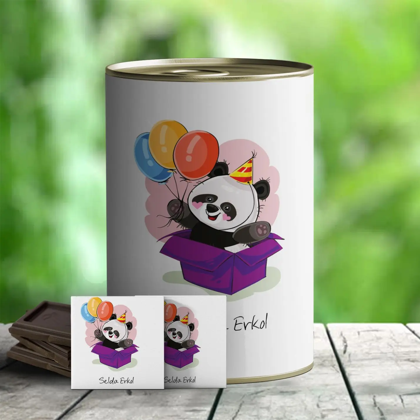 

Personalized The Panda Gift Chocolate Packed canned