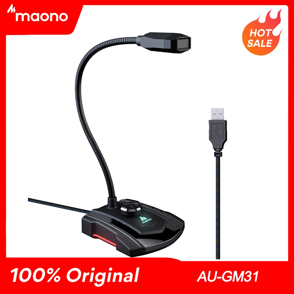 GM31 MAONO USB гусиная шея игровой микрофон Omnidirectionnel Studio Microfono компьютерный Настольный