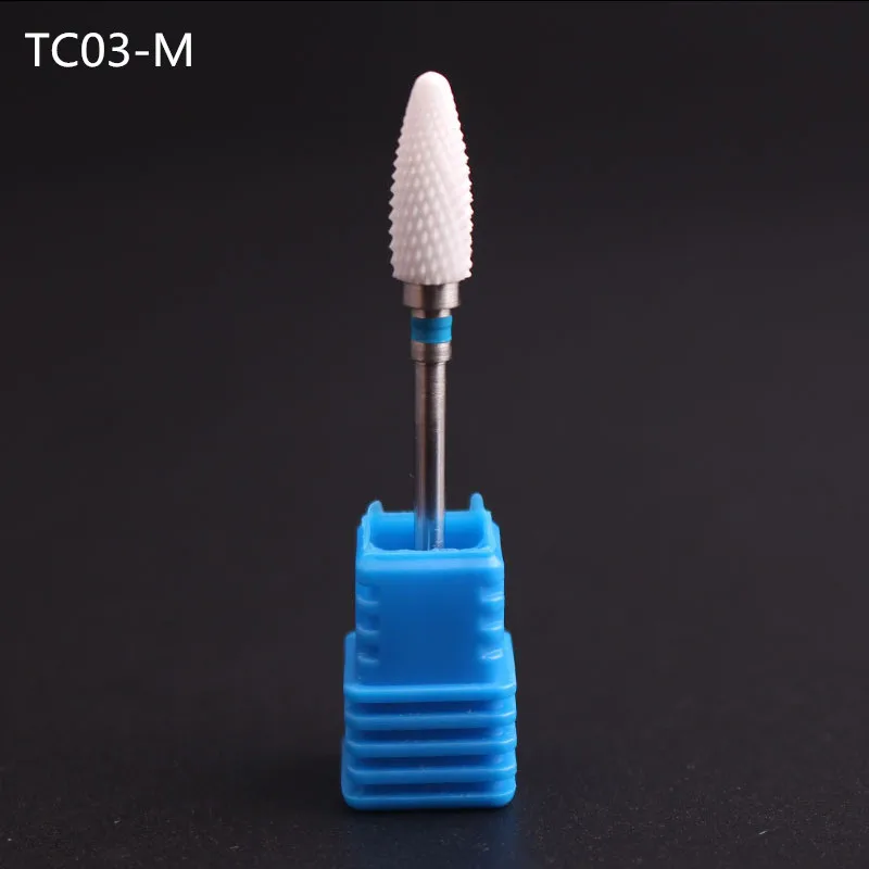 TC03 1 шт. керамические сверла для ногтей 3/3" хвостовик для электрического маникюра, педикюра, фрезы, фрезы, напильники, аксессуары Tc01-05 - Цвет: TC03